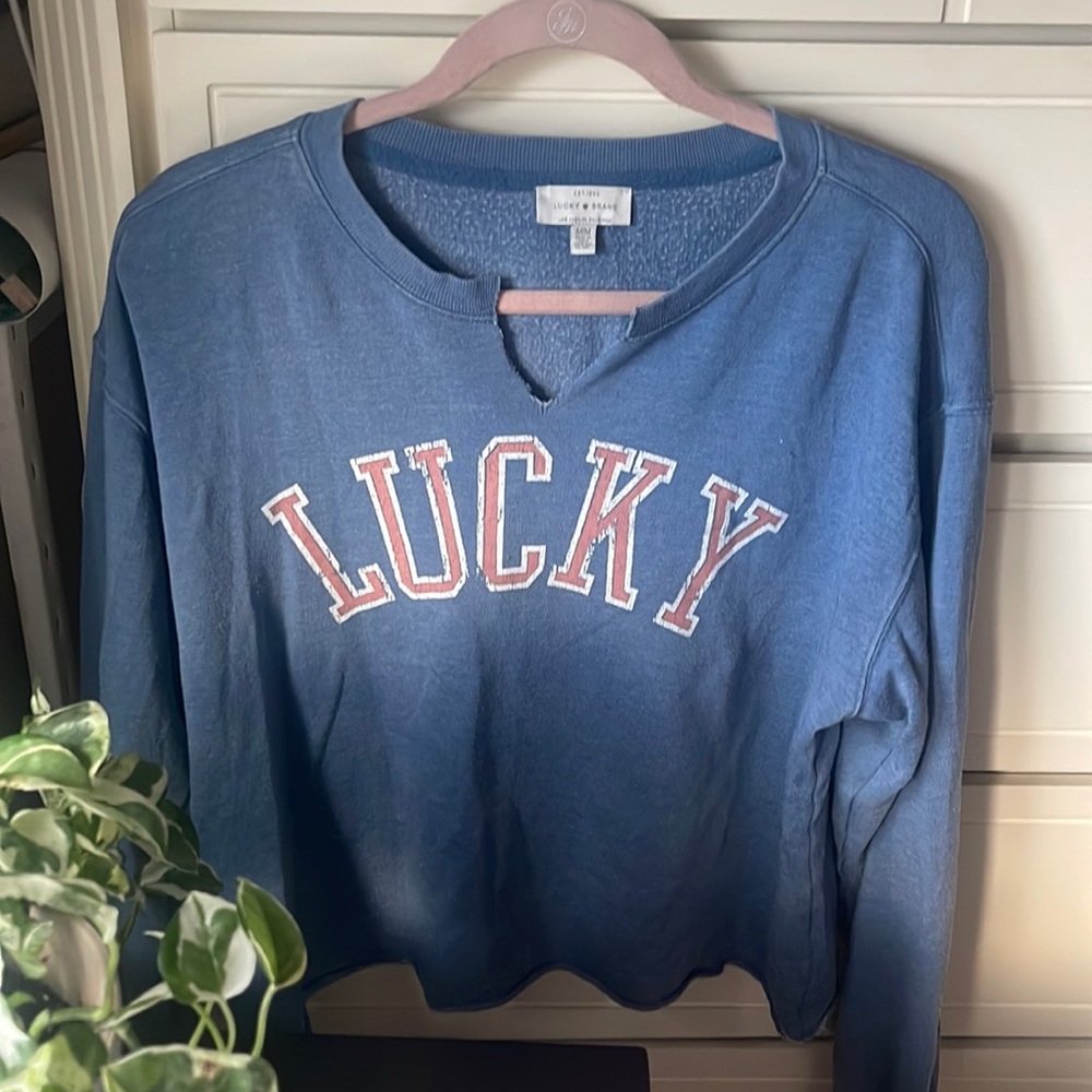 Lucky brand cropped graphic sweatshirt